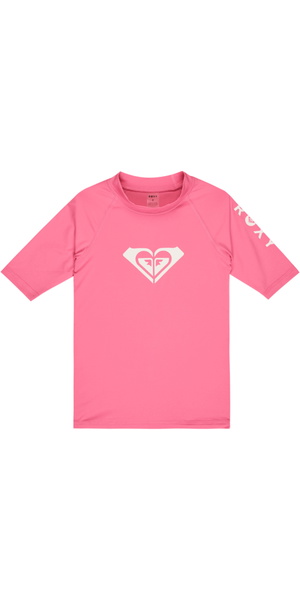2026 Roxy Girls Whole Hearted Short Sleeve Rash Vest ERLWR03363 - Sangria Sunset
